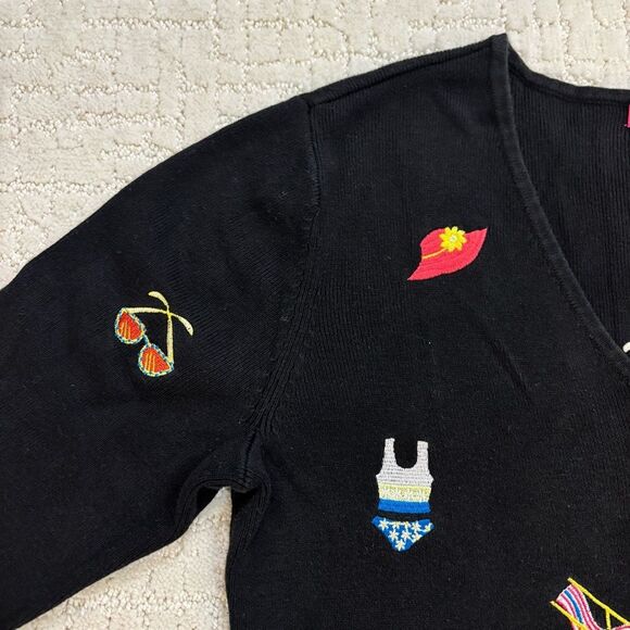 Vintage Alexandra Bartlett Sweater Resort wear Black Women's Size Large - Picture 8 of 12